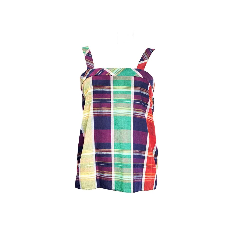 70s Prestige of Boston Semi-Sheer Plaid Tank